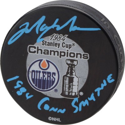 Шайба Mark Messier Edmonton Oilers Authentic Autographed 1984 Stanley Cup Champions Logo with 1984 Conn Smythe Inscription