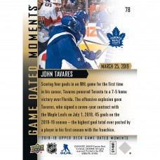 Unsigned Toronto Maple Leafs John Tavares 2018-19 Upper Deck Game Dated Moments #78 Trading Card - Four Goal Game Against Florida Panthers