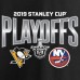 Футболка Pittsburgh Penguins vs. New York Islanders 2019 Stanley Cup Playoffs Matchup Checking the Boards - Black