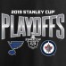 Футболка St. Louis Blues vs. Winnipeg Jets 2019 Stanley Cup Playoffs Matchup Checking the Boards - Black