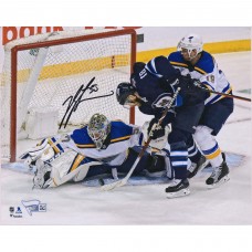 Autographed St. Louis Blues Jordan Binnington Fanatics Authentic 8 x 10 2019 Stanley Cup Playoffs Game 1 Game-Preserving Save vs. Winnipeg Photograph