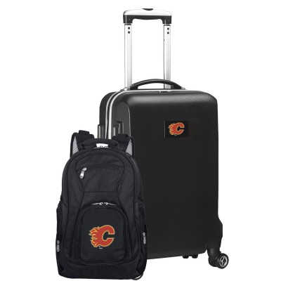 Calgary Flames MOJO Deluxe 2-Piece Backpack and Carry-On Set - Black