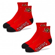 Ottawa Senators For Bare Feet Youth Two-Pack Quarter-Length Socks