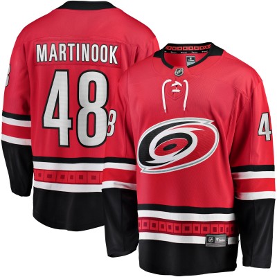 Джерси Carolina Hurricanes Jordan Martinook Fanatics Red Alternate Breakaway