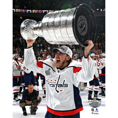 Unsigned Washington Capitals T.J. Oshie Fanatics Authentic 2018 Stanley Cup Champions Raising Cup Photograph