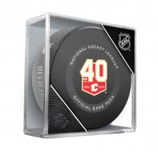 Calgary Flames Unsigned InGlasCo 2019 Model 40th Anniversary Season Official Game Puck