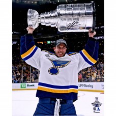 Autographed St. Louis Blues Jordan Binnington Fanatics Authentic 16 x 20 2019 Stanley Cup Champions Raising Cup Photograph