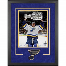 Autographed St. Louis Blues Jordan Binnington Fanatics Authentic Deluxe Framed 16 x 20 2019 Stanley Cup Champions Raising Cup Photograph with 2019 SC Champs Inscription