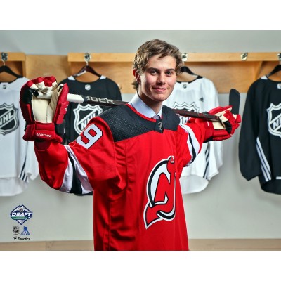 Unsigned New Jersey Devils Jack Hughes Fanatics Authentic 2019 NHL Draft Night Photograph