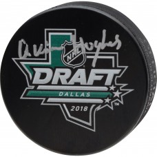 Шайба с автографом Quinn Hughes Vancouver Canucks Fanatics Authentic Autographed 2018 NHL Draft Logo