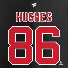 Футболка с номером Jack Hughes New Jersey Devils Authentic Stack Player - Black