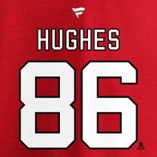 Футболка с номером Jack Hughes New Jersey Devils Authentic Stack Player - Red