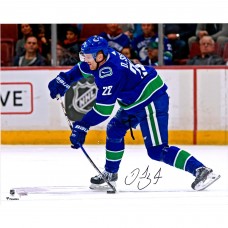 Autographed Vancouver Canucks Daniel Sedin Fanatics Authentic 16 x 20 Blue Jersey Shooting Photograph