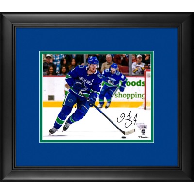Autographed Vancouver Canucks Daniel Sedin Fanatics Authentic Framed 8 x 10 Blue Jersey Skating Photograph