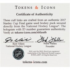 Запонки Pittsburgh Penguins Tokens & Icons 2017 Stanley Cup Finals Game-Used Puck