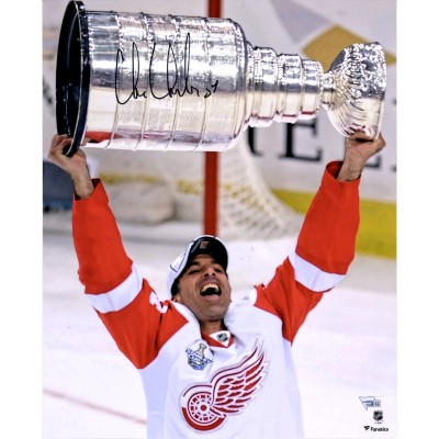 Autographed Detroit Red Wings Chris Chelios Fanatics Authentic 16 x 20 Raising Cup Photograph