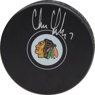 Autographed Chicago Blackhawks Chris Chelios Fanatics Authentic Hockey Puck