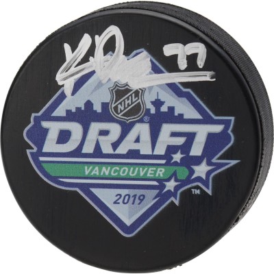 Шайба с автографом Kirby Dach Montreal Canadiens Fanatics Authentic Autographed 2019 NHL Draft Logo