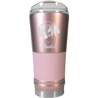 Chicago Blackhawks 24oz. Personalized Rose Gold Draft Tumbler
