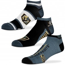 Vegas Golden Knights For Bare Feet Youth Three-Pack Show Me the Money Ankle Socks