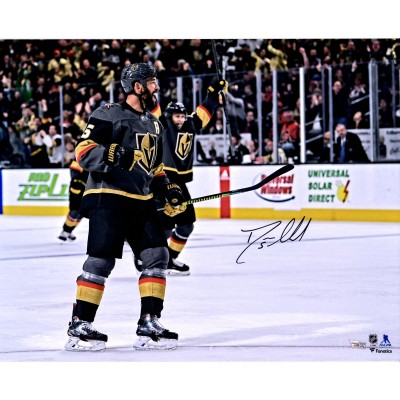 Autographed Vegas Golden Knights Deryk Engelland Fanatics Authentic 16 x 20 Black Jersey Goal Celebration Photograph