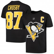 Футболка Sidney Crosby Pittsburgh Penguins Youth Captain Player - Black