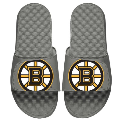 Шлепки Boston Bruins ISlide Youth Blown Up Logo Slide - Gray - детская атрибутика НХЛ Бостон Бруинс