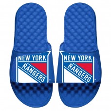 New York Rangers ISlide Youth Blown Up Logo Slide Sandals - Royal