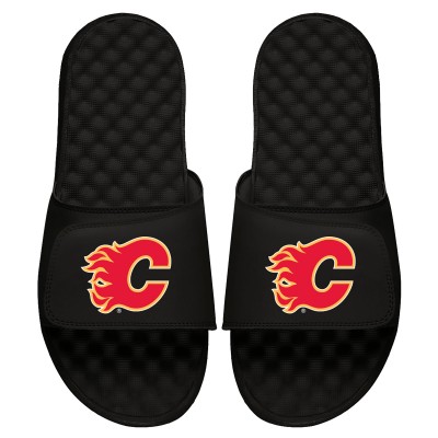 Шлепки Calgary Flames ISlide Primary Logo Slide - Black - оригинальная атрибутика Калгари Флэймз