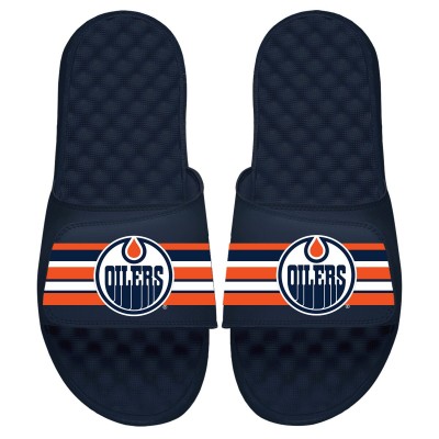 Шлепки Edmonton Oilers ISlide Stripe Logo Slide - Navy - оригинальная атрибутика Эдмонтон Ойлерз