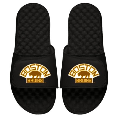 Шлепки Boston Bruins ISlide Youth Vintage Logo Slide - Black - детская атрибутика НХЛ Бостон Бруинс