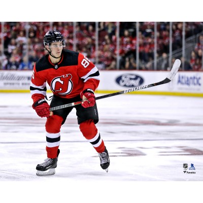 Unsigned New Jersey Devils Jack Hughes Fanatics Authentic NHL Debut Photograph