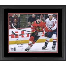 Autographed Chicago Blackhawks Kirby Dach Fanatics Authentic Framed 16 x 20 NHL Debut Photograph with NHL Debut 10/4/19 Inscription