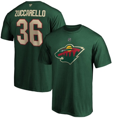 Футболка Mats Zuccarello Minnesota Wild Authentic Stack Name &amp; Number Team - Green - оригинальные футболки Миннесота Уайлд