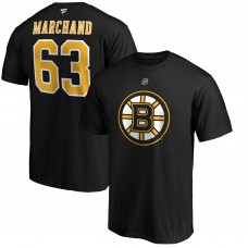 Футболка Brad Marchand Boston Bruins Authentic Stack - Black