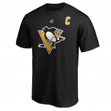 Футболка Sidney Crosby Pittsburgh Penguins Authentic Stack - Black