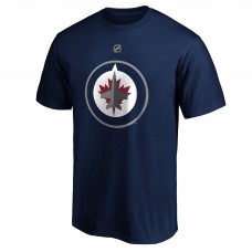 Футболка Winnipeg Jets Mark Scheifele Fanatics Navy Authentic Stack Name & Number Team