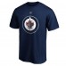 Футболка Winnipeg Jets Mark Scheifele Fanatics Navy Authentic Stack Name & Number Team