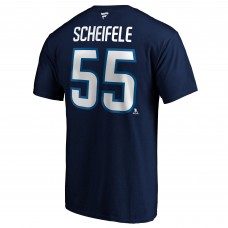 Футболка Winnipeg Jets Mark Scheifele Fanatics Navy Authentic Stack Name & Number Team