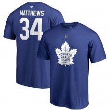 Футболка с номером Auston Matthews Toronto Maple Leafs Authentic Stack Player - Blue