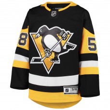 Игровая джерси Подростковая Pittsburgh Penguins Kris Letang Black Premier Player