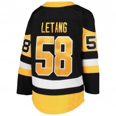 Игровая джерси Подростковая Pittsburgh Penguins Kris Letang Black Premier Player
