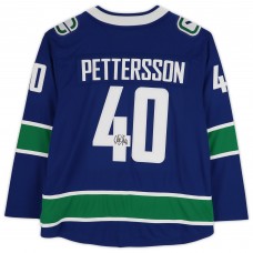 Autographed Vancouver Canucks Elias Pettersson Fanatics Authentic Blue Alternate Fanatics Breakaway Jersey