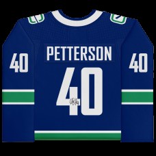 Autographed Vancouver Canucks Elias Pettersson Fanatics Authentic Blue Alternate Fanatics Breakaway Jersey