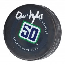 Шайба с автографом Quinn Hughes Vancouver Canucks Fanatics Authentic 50th Anniversary Season Official