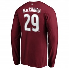 Футболка с длинным рукавом с номером Nathan MacKinnon Colorado Avalanche Authentic Stack - Burgundy