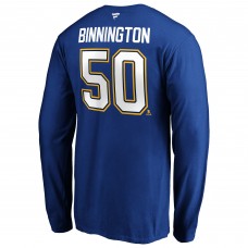 Футболка с длинным рукавом Jordan Binnington St. Louis Blues Authentic Stack - Blue