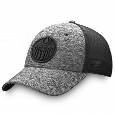Бейсболка Edmonton Oilers Fanatics Authentic Pro Training & Travel Trucker - Heathered Black/Black