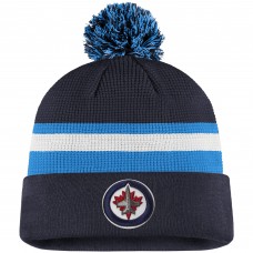 Шапка с помпоном Winnipeg Jets Fanatics 2020 NHL Draft Authentic Cuffed - Navy/Blue