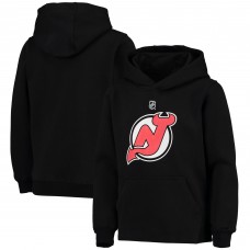 New Jersey Devils Youth Primary Logo Pullover Hoodie - Black